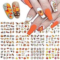 12 Sheets Fall Nail Art Stickers Autumn Maple Leaf Nail Decals Thanksgiving Water Transfer Nail Art Supplies Pumpkin Squirrel Maple Leaf Design Thanksgiving Nail Stickers for Women Nail Decoration Thanksgiving Nail Art, Water Nails, Nail Art Stickers Decals, Thanksgiving Nails, Nails For Kids, Nail Sticker, Pedicure Nail Art