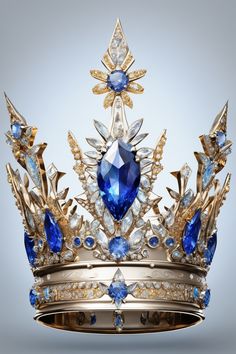 Beautiful Crowns, Sapphire Crown, Armor Dress, Imperial Crown, Photoshop Tutorial Design, Head Pieces, Diamond Jewel, Crown Design