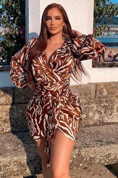 Jungle Dress, Printed Satin Dress, Satin Shirt Dress, Rust Dress, Fashion Nova Dress, Mini Sweater Dress, Satin Mini Dress, Curve Dresses, Mini Shirt Dress