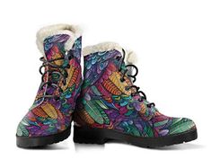 Offering the most colorful hand-made gifts and by threaddomain Feather Boots, Boho Feathers, Boot Print, Colorful Feathers