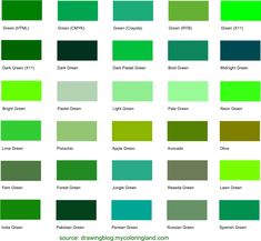 The color green is never just green. Even light green, dark green, bright green, etc., is not enough. Here is a collection of 100+ green shades with everything you need to know for using green colors in your design and other projects. Green is the color of youth and future! Html Codes, The Color Green, Green Shades, Color Psychology, Green Dark, Color Wheel, Color Shades