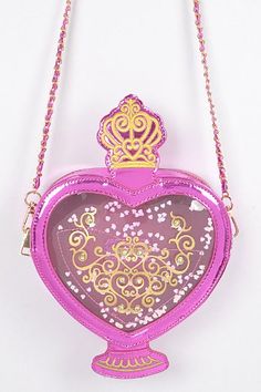 * Embellished Perfume Bag * 8W*7H*2.5D * Polyurethane,Mixed Metal. Compact Pink Bag For Formal Occasions, Compact Pink Formal Bag, Pink Heart-shaped Evening Shoulder Bag, Pink Compact Bag For Gifts, Compact Pink Bags For Gifts, Compact Pink Bag For Gifts, Pretty Purses, Funny Bags, Regina George