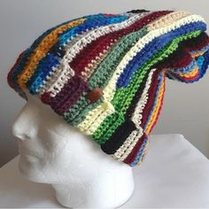 Beanie cap multicolored striped ribbed regular size beanie cap. Measures 14" top to bottom unfolded brim. This is a Little Woo Creation #219.  Each hat is a unique one of a kind color pattern. The hat in the photos is the hat you will receive. Skull Cap Beanie, Skull Cap, Color Patterns, Caps Hats, Accessories Hats, Labour Day, Winter Hats, Halloween Shopping, Pet Supplies