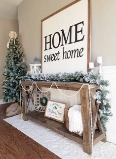 a living room decorated for christmas with holiday decorations