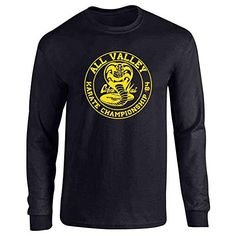 Cobra Kai Karate Kid Merchandise Retro No Mercy Full Long Sleeve Tee T-Shirt Pop Threads Retro Logo, Versatile Outfits, Full Sleeve, Long Sleeve Tee, Branded T Shirts