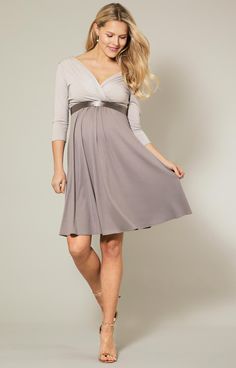 Colour blocking in neutral tones - the ultimate in refined dressing. Our ever-popular Willow Maternity Dress is now available in Almond Truffle. This superbly versatile design is your go-to staple for stylish day wear as well as evening chic. You will love the flattering cross-over neckline with clever gathers along its neckline, the soft stretch empire waist and 3/4 sleeves. Enjoy throughout your pregnancy and after for nursing. Neutral colour block tones Premium soft stretch jersey Empire wais Elegant Fitted V-neck Maternity Dress, Elegant V-neck Maternity Dress For Spring, Elegant Maternity Dresses With Surplice Neckline, Elegant Spring Maternity Dress With V-neck, Spring Evening V-neck Maternity Dress, Spring Evening Maternity Dress With V-neck, Elegant Maternity Dress For Fall, Elegant Maternity Dress With Empire Waist, Taupe Fitted V-neck Dress