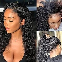 Pizazz 13x4 Deep Wave Lace Front Wigs Human Hair 180 Density Brazilian Human Hair Wigs with Baby Hair Pre Plucked Natural Hairline(18 Inch, Black color) Wet And Wavy Hair, Curly Color, Blonde Bob Wig, Hair Vendor, Beautiful Wigs, Short Bob Wigs, Front Lace Wigs Human Hair, Frontal Wig, Hair Quality