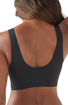 Supersoft fabric and a wireless design give you the support you need in this V-neck bra that hugs curves and disappears under clothing. Lined, with removable cups 77% nylon, 23% elastane Hand wash, line dry Imported Stretch Bra With Seamless Construction And Wide Straps, Seamless Stretch Bra With Wide Straps, Solid Seamless Low-cut Nursing Bra, Stretch Nursing Bra With Removable Pads And Wide Straps, Stretch Push-up Nursing Bra With Seamless Construction, Stretch Seamless Nursing Bra Push-up, Seamless Shapewear Nursing Bra, Stretch Seamless Push-up Nursing Bra, Black Nursing Bra With Medium Bust Support