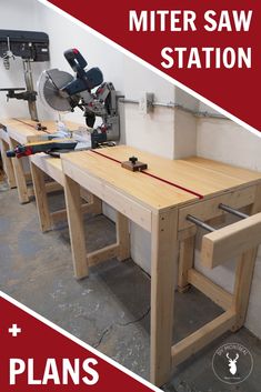 the miter saw station is being built and ready to be used for woodworking