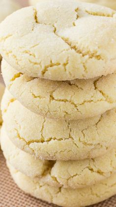 three white cookies stacked on top of each other