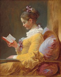 Jean Honore Fragonard, Girl Reading Book, Classic Paintings, National Gallery Of Art, Oil Painting Reproductions, Girl Reading, National Gallery, Yellow Painting, Painting Reproductions