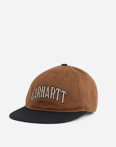 Carhartt has been making tough-as-nails workwear since the railroad days (seriously, the brand launched its signature bib overalls in 1889). Its Work in Progress label reimagines old-school pieces with a modern vibe, like this six-panel baseball cap finished with an embroidered logo.Cotton.Imported.Select stores. Vintage Brown Baseball Cap For Streetwear, Men’s Hats, Carhartt Work In Progress, Tough As Nails, Bib Overalls, Modern Vibe, Preston, Work In Progress, Hat Designs