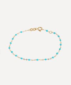 18ct Gold Classic Gigi Resin Bead Bracelet Yellow Gold Single Strand Bracelet, 14k Gold Bracelets With Tiny Round Beads, Elegant Single Strand Turquoise Bracelet, 14k Gold Bracelet With Tiny Beads, 14k Gold Single Strand Bracelet With Round Beads, 14k Gold Beaded Chain Bracelet Gift, Yellow Gold Beaded Chain Bracelet With Round Beads, Yellow Gold Beaded Chain Bracelet, Yellow Gold Chain Bracelet With Round Beads