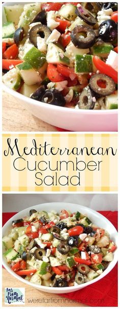 an image of a salad in a bowl with the words mediterraneann written on it