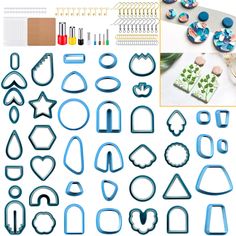 the cookie cutters are designed to look like they have been made in different shapes and sizes