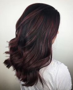 Asian Hair Red Highlights, Red Highlights Hair, Highlights Hair Ideas, Dimensional Black Hair, Black Hair With Red Highlights, Black Hair Ideas, Black Hair Ombre, Red Balayage Hair, Black Hair Inspiration