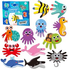 an assortment of sea animals and marine creatures