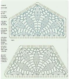 two rows of crocheted dois with the same pattern as shown in this page