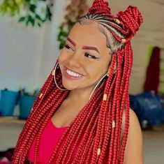 Exotic Hair Color, French Braid Styles, Braiding Hair Colors, Box Braid Hair, Colored Box Braids, Afro Braids, Short Locs Hairstyles