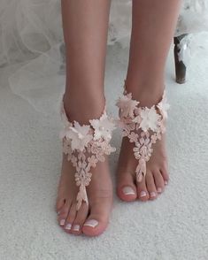 Lace barefoot sandals Blush barefoot sandals Wedding anklet | Etsy White Barefoot Sandals, Barefoot Sandals Beach Wedding, Bridesmaid Sandals, Lace Barefoot Sandals, Barefoot Sandals Wedding, Beach Wedding Sandals, Wedding Anklets, Beach Wedding Sandals Barefoot, Beach Wedding Shoes