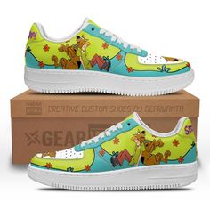 Scooby-Doo and Shaggy Rogers Air Sneakers-Gear Wanta Paint Shoes, Pebbles Flintstone, Shaggy Rogers, Air Sneakers, Air Force Shoes, Shoe Designs, Shoe Ideas, Shoes Ideas, Cute Nike Shoes