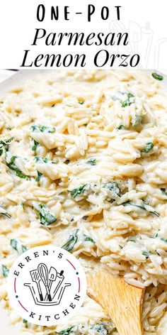 one pot parmesan lemon orzo with spinach