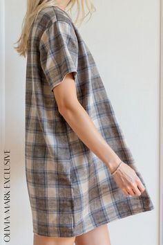 Olivia Mark - Elegant Plaid Shift Dress - A Timeless Fashion Statement Olivia Mark, Fashion Statement, Shift Dress, Timeless Fashion, Plaid, Quick Saves