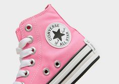 Level up their rotation with these children's Chuck Taylor All Star Lift Hi trainers from Converse. In a Pink colourway, these kicks have a durable canvas upper for lasting wear. They have a lace-up fastening with a high-top collar for a locked-in fit, and sit above a stacked, platform midsole with light cushioning underfoot. They have a tough rubber outsole for traction, and are finished with the iconic rubber toe cap and signature All Star branding. Star Branding, Chuck Taylor All Star Lift, Pink Converse, Football Training, Football Kits, Converse Chuck Taylor All Star, Football Boots, Jd Sports, Adidas Nike