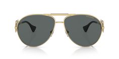 These Women's Versace Sunglasses offer superior performance in any light. Featuring 100% UV protection and a sleek, minimalistic design, these sunglasses are perfect for the style-conscious woman. With their lightweight construction and comfortable fit, you'll never have to sacrifice style for comfort. More Details Shape: Pilot Frame material: Metal Frame color: Gold Lens material: Polycarbonate Lens Technology: Solid Color Lens color: Polar Grey Lens height: 56.5 Color: Rose Gold Orange Brown S Versace Designer, Rose Gold Sunglasses, Versace Sunglasses, Color Lenses, Tops And Bottoms, Gold Sunglasses, Gold Orange, Men's Sunglasses, Minimalistic Design