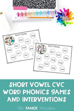 short voeil cvc word phonics games and instructions