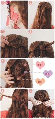 Put a heart on it! Lazy Hairstyles, Lazy Days, Love Hair, Hair Dos, Hair Designs, Diy Hairstyles, Bun Hairstyles, Up Hairstyles, Pretty Hairstyles