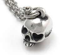 Heart Shaped Eyes Skull Pendant Necklace in Pewter Silver Stainless Steel Jewelry With Skull Print, Nickel-free Stainless Steel Skull Necklace, Anatomical Jewelry, Skull Pendant Necklace, Anatomical Heart, Skull Pendant, Nov 2, Chain Lengths, Pendant Necklaces