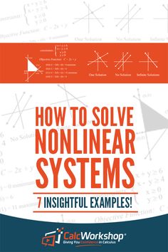 the book cover for how to solve non - linear systems, with an orange and white background