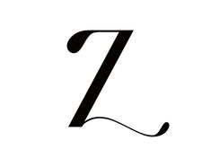 a black and white photo of the letter z