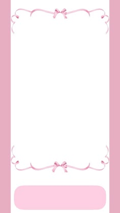 a pink and white frame with bows on the edge, in front of a light pink background