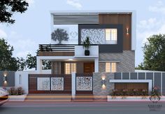 this is a modern style house in the evening