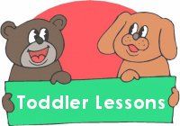 two teddy bears holding a sign that says toddler lessons