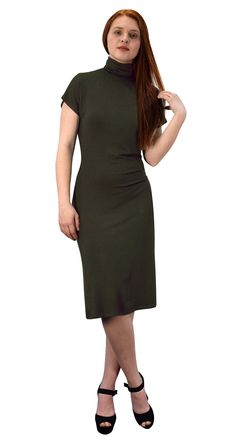 B4470-LDZ1117-TrtleN Turtle Neck Bodycon Dress, Party Wear Western Dresses, Turtle Neck Short Sleeve, Short Sleeve Midi Dress, Stretch Knit Dress, Midi Dress Black, Bodycon Midi Dress, Neck Bodycon Dress, Midi Short Sleeve Dress