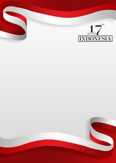 an abstract red and white background with the word indonesia on it's left side