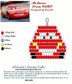 an advertisement for cars from the disney pixama movie, featuring a red car