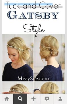 The Great Gatsby Hair Style Very Elegant X - Musely Diy Flapper Hair For Long Hair, 1920s Hair Long Gatsby, 20s Hairstyles For Long Hair, 1920s Hair Long, 1920 Hairstyles For Long Hair, Gatsby Hairstyles For Long Hair, Gatsby Hairstyles, Great Gatsby Makeup, Great Gatsby Hair