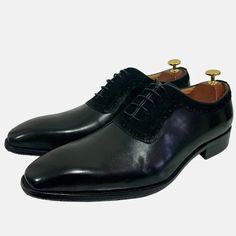 Indulge in luxury with these exquisite Oxford shoes. Crafted from genuine leather, they feature a pointed-toe shape and a lace-up closure. The sheepskin insole ensures exceptional comfort, making these shoes as comfortable as they are stylish. Elevate your formal look with a touch of elegance and class. Semi-formal Suede Oxfords With Pointed Toe, Formal Black Leather Shoes With Snip Toe, Black Snip Toe Leather Shoes For Formal Occasions, Black Suede Oxfords For Formal Occasions, Black Goodyear Welted Pointed Toe Leather Shoes, Black Leather Shoes With Goodyear Welt And Pointed Toe, Business Lace-up Suede Shoes With Pointed Toe, Timeless Leather Pointed Toe Shoes For Galas, Business Suede Lace-up Shoes With Pointed Toe