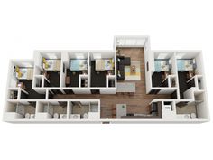 the floor plan for a two bedroom apartment with an attached kitchen and living room area