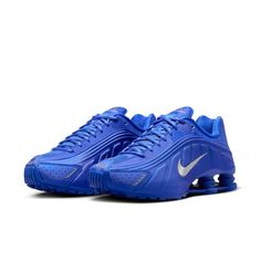 Blue Sneakers With Shock Absorption For Streetwear, Blue Dynamic Running Shoes With Shock Absorption, Dynamic Blue Nike Running Shoes, Shox Shoes, Nike Shox Shoes, Nike Shox R4, Nike Shoe, Limited Edition Sneakers, Nike Shox