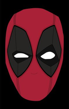 the deadpool mask is shown in black and red, with one eye open to show it