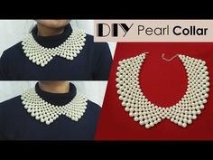 (22) DIY Pearl Collar | Beaded Collar | Pearl Collar Necklace - YouTube Collar Necklace Outfit, Collars Diy, Gold Collar Necklace, Pearl Collar, Beaded Collar Necklace, Pearls Diy, Beaded Collar, Bead Stitching, Follow Us On Instagram