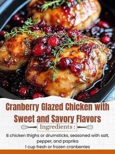 cranberry glazed chicken with sweet and savory flavors