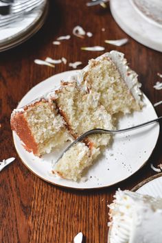 a piece of cake on a plate with a fork