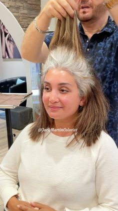 White Hair Highlights, Jack Martin, Medium Brown Hair, Hair Upstyles, Hair Makeover, Brown Blonde, Hollywood Fashion