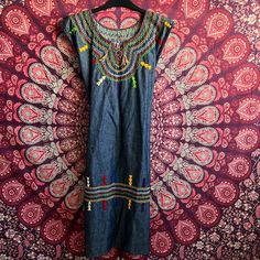 Authentic Mexican Denim Dress From Oaxaca! New Without Tags! Size Small/Medium Denim Dress, Midi Dress, Womens Dresses, Blue, Women Shopping, Color